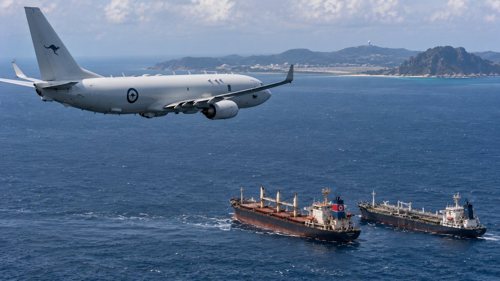 Aviones australianos sobre buques norcoreanos